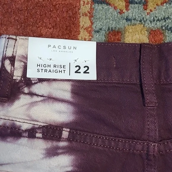 NWT PACSUN HIGH RISE STRAIGHT TIE DYE JEANS - Picture 6 of 10